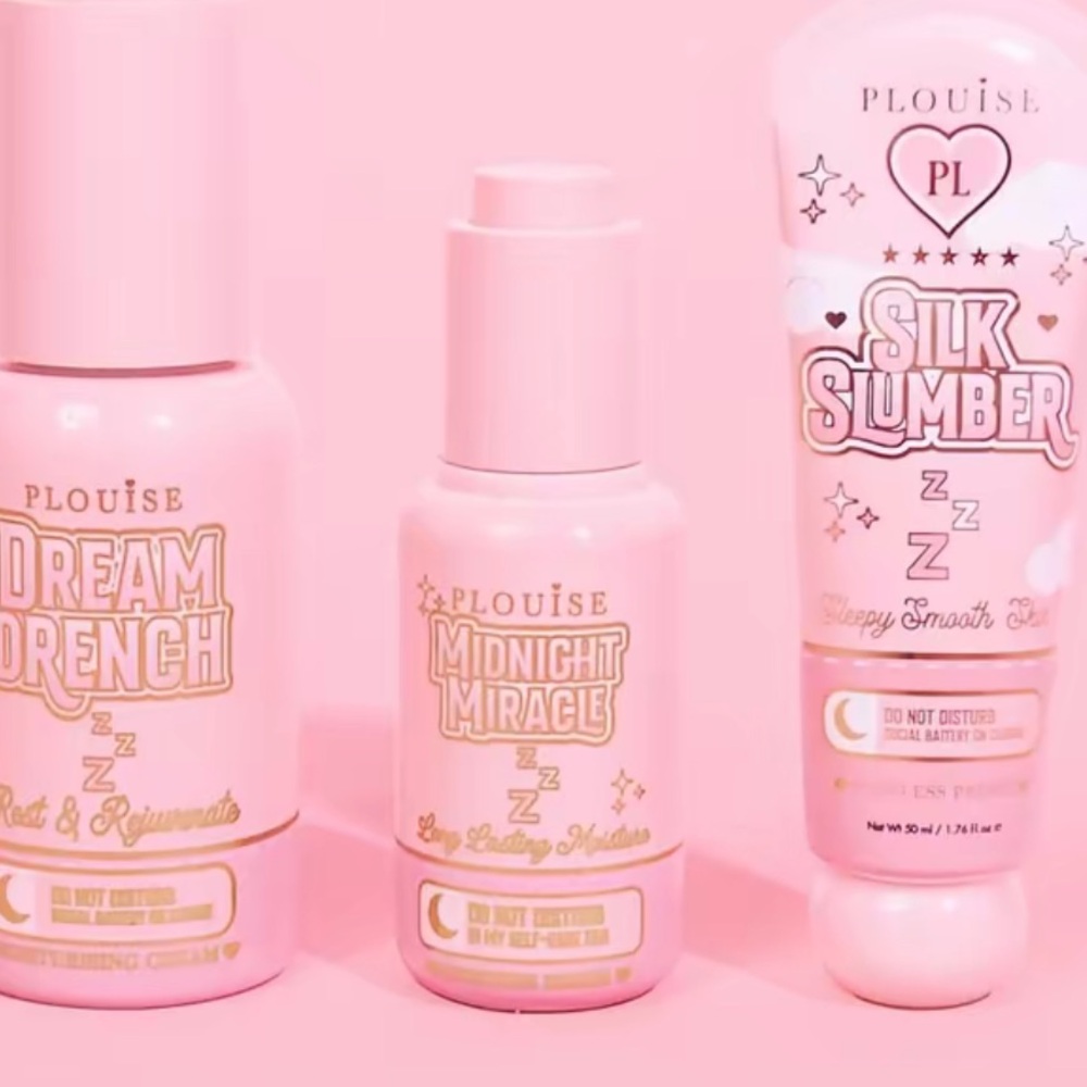 P.Louise”Dewey Dreams”SkincareTrio Dream Drench, Silk Slumber, Midnight Miracle